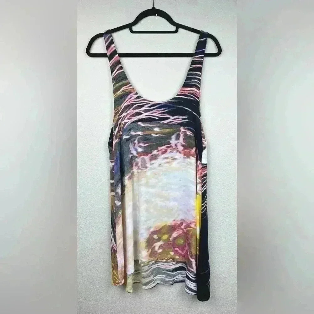 ONE TEASPOON Womens 6 Artsy Wear Sleeveless Tank Top Tunic Scoop Neck Back Multi